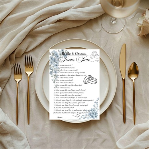 Bride and Groom Trivia Game, Wedding Reception Printable, Editable Canva Couples Quiz, Who Knows the Couple Best, Instant Download - Etsy
