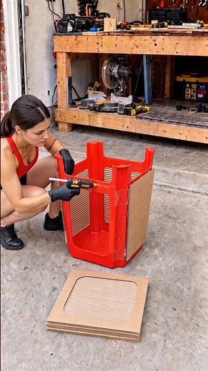Transforming a basic stool into designer decor! ✨ #diy