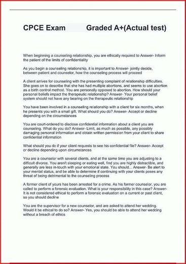 Cpce Exam Graded Aactual Test video