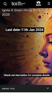TCS B.sc ignite and Smart hiring started for 2025&2026...Check out description for complete details.