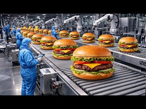 You Won’t Believe How Fast These Hamburgers Are - Mesmerizing Hamburger Assembly Line in Action