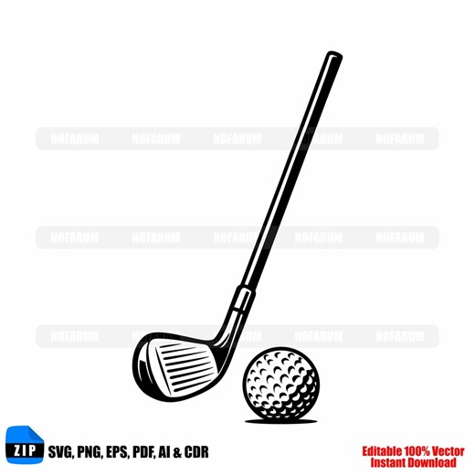 Golf Club Ball SVG Golfer Sports Icon Minimal Golf Cricut Shirt Logo Cut - Etsy