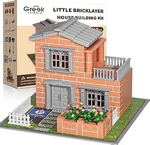 Mini House Building Kit for Kids Age 8+ - Block Building Toys with Real Mini Bricks, STEM Creative Gifts for Boys Girls- DIY Tiny House Construction Set