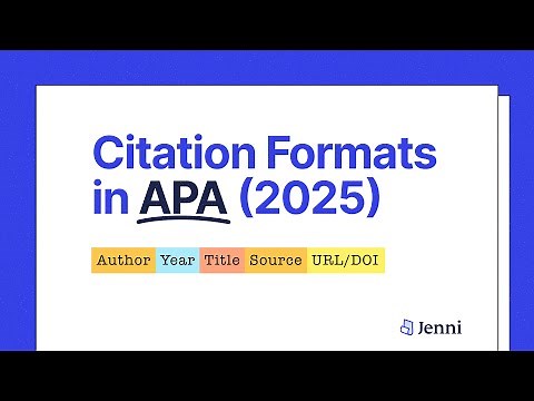 General Reference Formatting for APA (2025) | How to Write Citations in APA