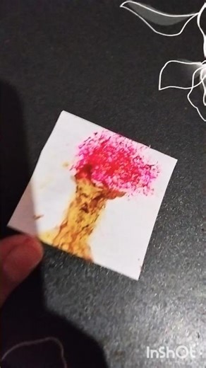 mini tree painting on paper
