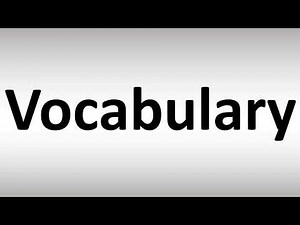 How to Pronounce Vocabulary