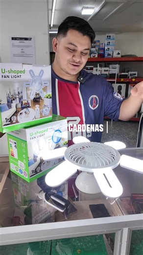 Ventilador con luz LED y aire acondicionado