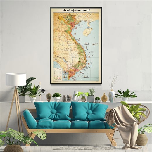 Vintage Vietnam Map Print: 1962 Pictorial Art - Etsy