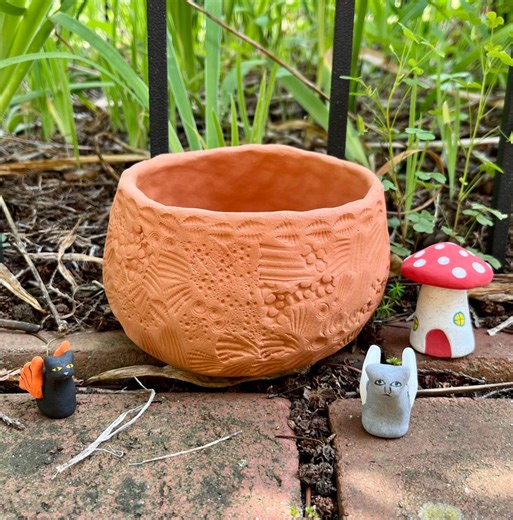 Handmade Cat Fairy Garden Kit: Ceramic Pot With Accessories - Etsy UK