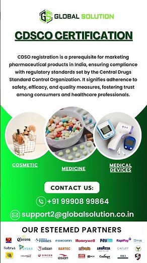 CDSCO Certification for Pharmaceuticals & Medical Products in India