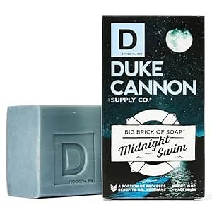 Duke Cannon Big Brick of Soap – Midnight Swim, Premium Men's Soap Bar, Fresh & Invigorating Scent, 10 oz – Long-Lasting, Natural Ingredients, Made in USA