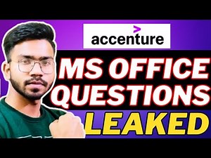 Accenture MS Office Questions and Answers | MUST WATCH