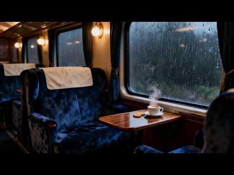 Cozy Train Lounge Jazz☕ Soft Piano Jazz & Rainy Window Train Ride For Focus