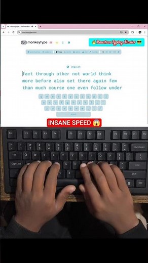 98 WPM Without Mistakes 😎 Can You Do This? #speedtyping #keyboard #asmr #shorts #raushantypingmaster