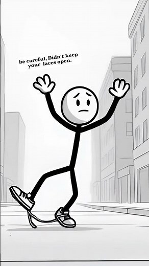 Stick Figure Shoelace Fall 👟😩 | Stickman Animation #Shorts