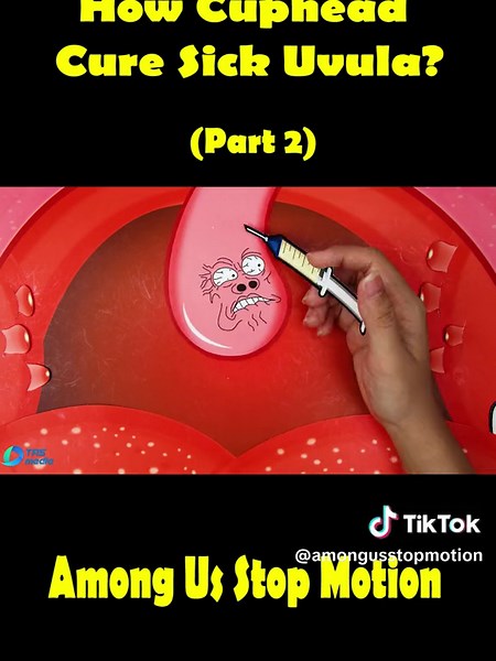 How Cuphead Cure Sick Uvula 2 #cuphead #cupheadshow #cupheadandmugman #mukbang #animation #stopmotion #papercrafts #cartoon #tiktok #amongusstopmotion