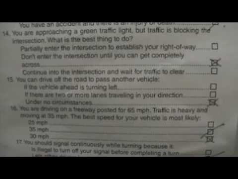 California DMV written drivers license tests