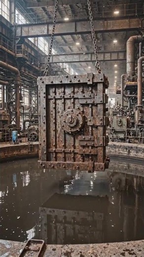 Massive Bank Vault Door Restoration #rustremoval #automobile #rustling