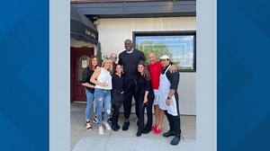 Shaq seen at a restaurant in New London