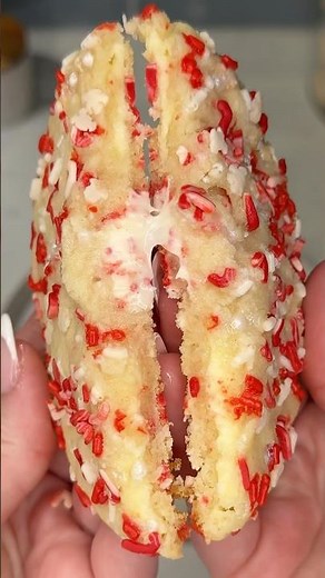 viral christmas cheesecake stuffed sugar cookies recipe 🍪 #baking #cookies #recipe #shorts #dessert