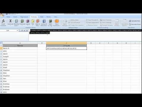 Array 2: Formula to pull UNIQUE values from Duplicates