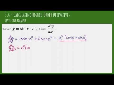3.6 - Calculating Higher Order Derivatives - Level 1 Examples