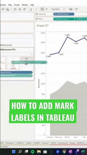 How to add mark labels to a chart in tableau
