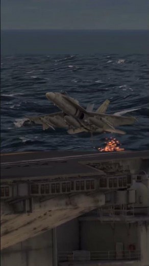 F/A-18C Performs Carrier Landings in Rough Sea Conditions