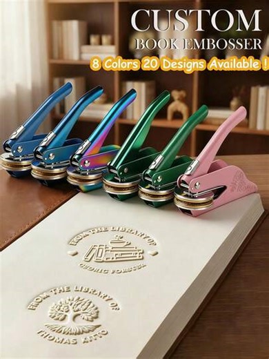 1 PC Personalized Book Embosser/Custom Book Embosser/From The Library Of Book Embosser/Library Embosser/Ex Libris Embosser Stamp/Book Lover Gifts ,Multi-Scenario | SHEIN