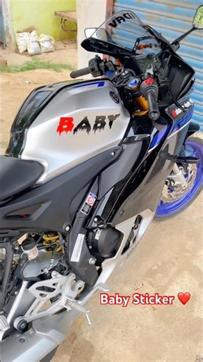 #shorts ❤️ Yamaha R15 Bike Baby 😍 Sticker Install..#yamaha #yamahar15v4 #modified #shortvideo 🚀