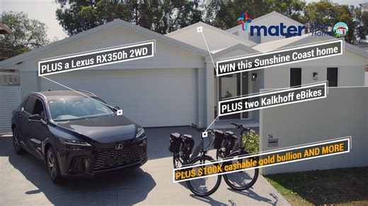 127K views · 1.1K reactions |  NEW LOTTERY NOW OPEN  Win and live your BEST DAYS right HERE just minutes from Mooloolaba Beach! ️ This $3.1M Mater Prize Home Package includes a 4-bedroom Hamptons-style home , a luxury Lexus SUV , TWO Kalkhoff eBikes , and $100K in gold bullion! Someone WILL WIN it ALL for just $2... why not YOU? Secure your tickets NOW! ️ www.materlotteries.com.au T&C's apply. | Mater Prize Home | Facebook