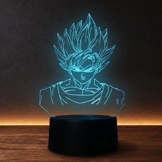 Goku 3D Night Lamp / Dragon Ball LED Light / Anime Desk Lamp / Touch Sensor Lamp / Remote Control Light / Anime Gift - Etsy