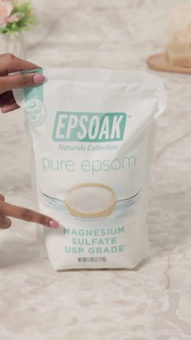 Epsoak Epsom Salt 5 lb. Magnesium Sulfate USP. Resealable Epsom Salt Bag Unscented, Made in The USA, Cruelty-Free Certified