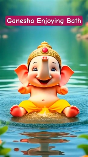 Cute Ganesha enjoying #shorts #ganesh #hindu #viral