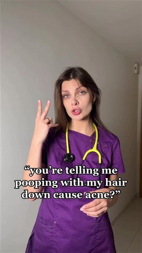 Pooping tip: keep your hair up when pooping to prevent acne #acneproneskincare #poopingadvice #howtopoop