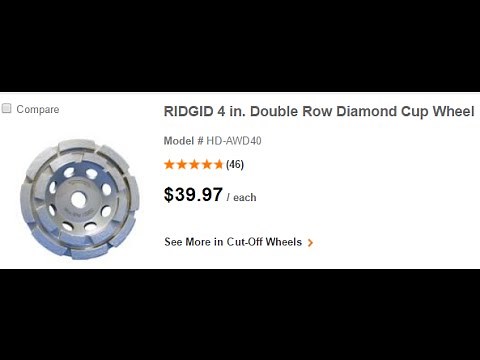 RIDGID Diamond cup wheel concrete grinding