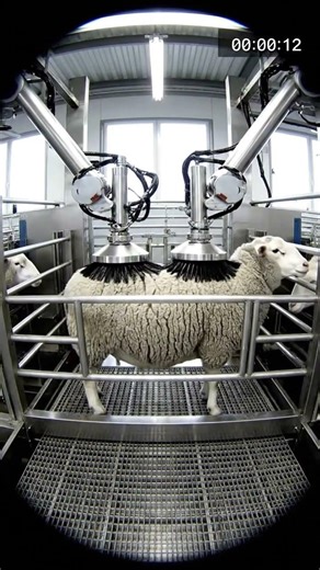 Automated Sheep Shearing Process | Raw CCTV Industrial Footage #cctv #farming #sheephusbandry #sheep