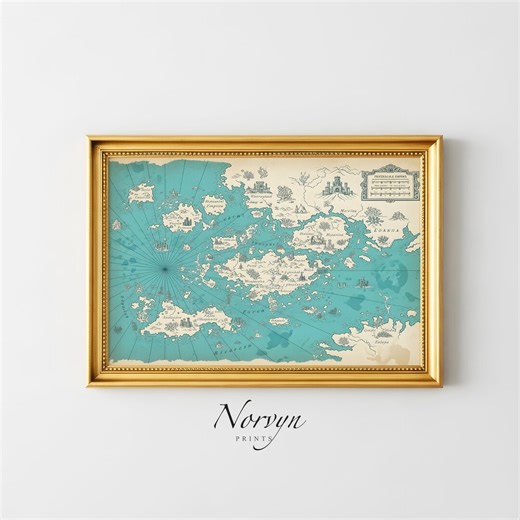 Dragon Isles Fantasy Map Printable | Ancient Drake Kingdom Illustration, RPG World Map Art, Mythical Beast Wall Decor, Digital Download - Etsy Australia