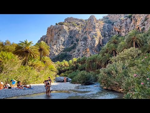 Preveli beach Rethymnon Crete Greece 4K