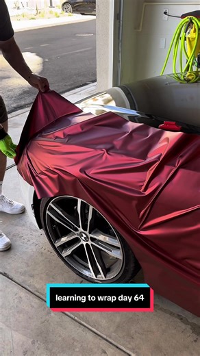 This chrome stealth red Color PPF looks insane in person 👀 Appreciate @VViViD Vinyl for sending over their ColorFusion film along with some tools #bmw #cars #cartiktok #wrapping #carwrap