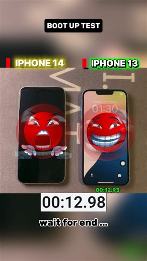 🫵💥📱 IPHONE 14 VS IPHONE 13 BOOT UP TEST 🫵💥📱 #shorts #viralvideo