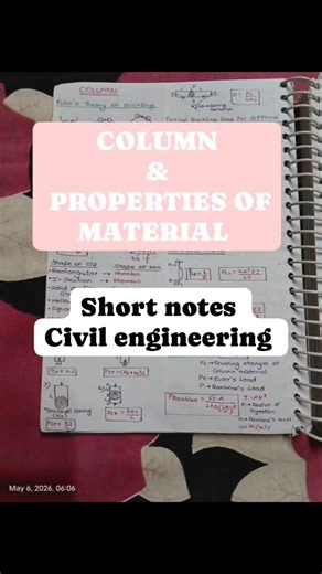 COLUMN|STRENGTH OF MATERIAL|SHORT NOTES#civilengineering#success#motivation#trending#shorts##trend
