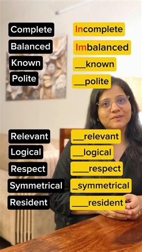 📚 English Grammar— Negative Prefixes In English ‘in’ ‘im’ ‘un’ #learnenglish #prefix #educational