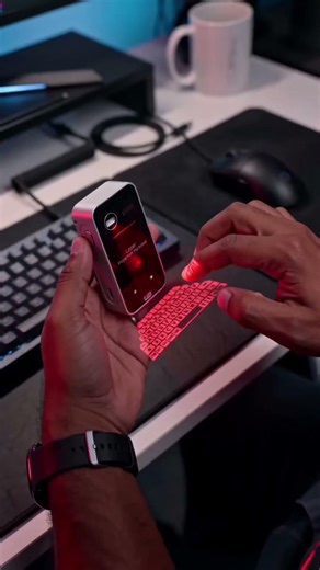 This Tiny Device Projects a Keyboard Out of Thin Air 🤯 #tech #shor