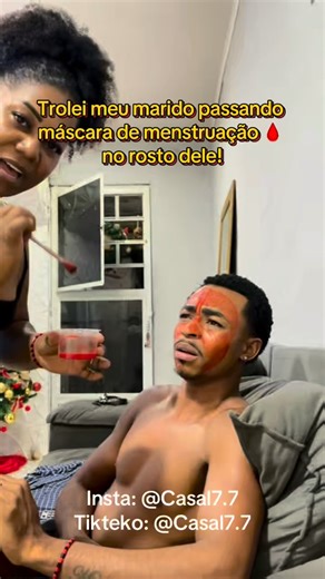 Greice da Silva Laureano on Instagram: "Trolei meu marido passando máscara de menstruação 🩸 no rosto dele!😂😂😂😂"