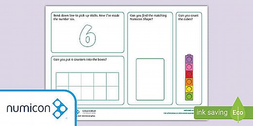 All About Number 6 Activity Mat with Numicon Shapes