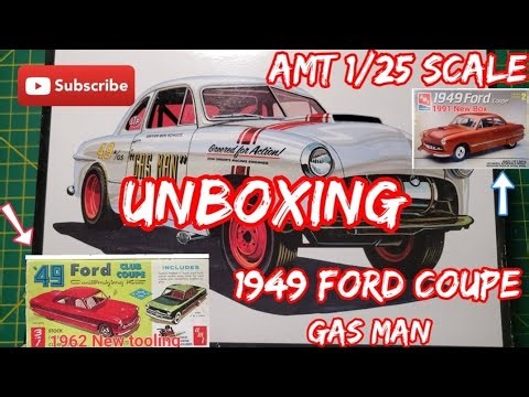 Unboxing AMT 1949 Ford Coupe "Gas Man" 1/25 scale model kit
