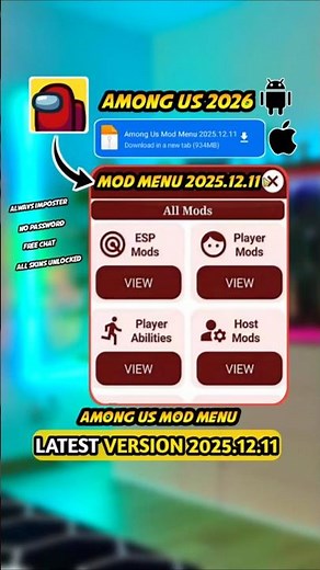 🔥Among Us Mod Menu v2025.12.11 | Always Imposter, ESP, Free Chat #amongus #modmenu #modapk