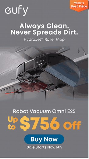 40K views |  Save up to $756 from Nov. 6th! Don't miss out on the lowest price of the year for effortless deep cleaning with eufy HydroJet™ Roller Mop. | eufy Clean | Facebook