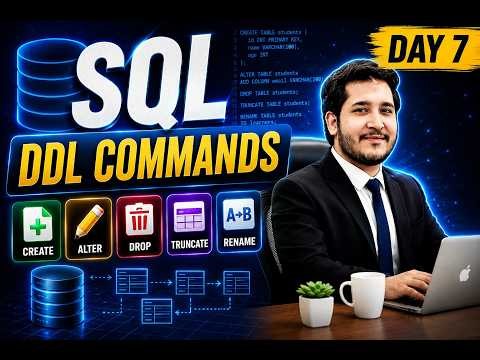 🔥 SQL DDL Commands Complete Guide | CREATE, ALTER, DROP, TRUNCATE & RENAME SQL Tutorial Day 7#viral